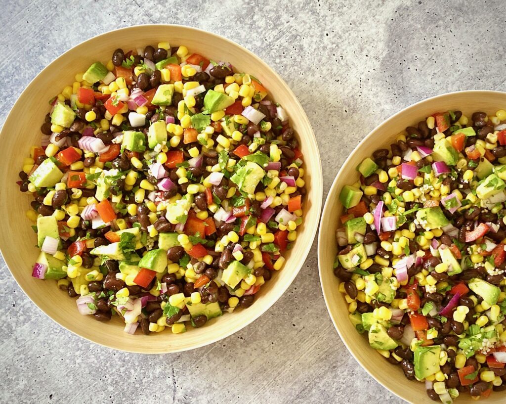2 bowls corn salad
