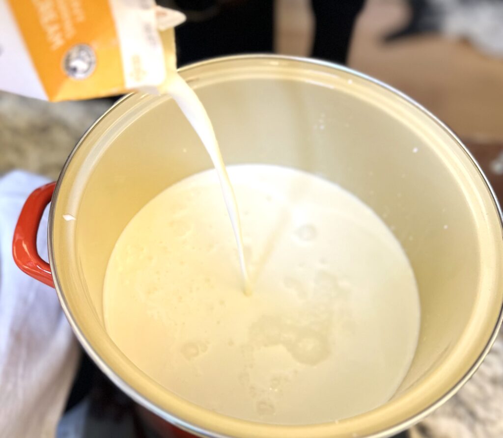 Mix milk and cream