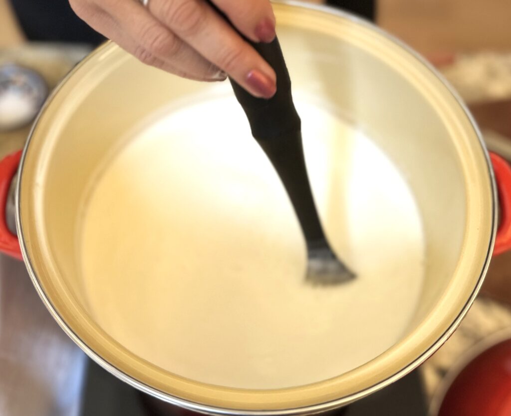 Mix milk and cream