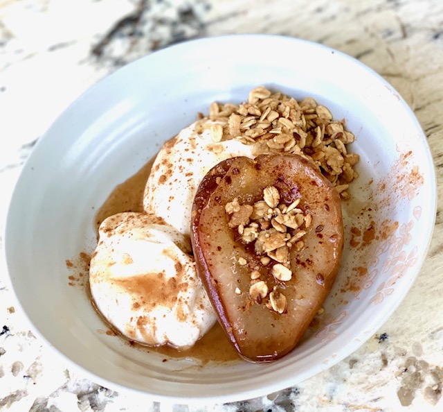 Baked Pear Granola and Greek Yogurt