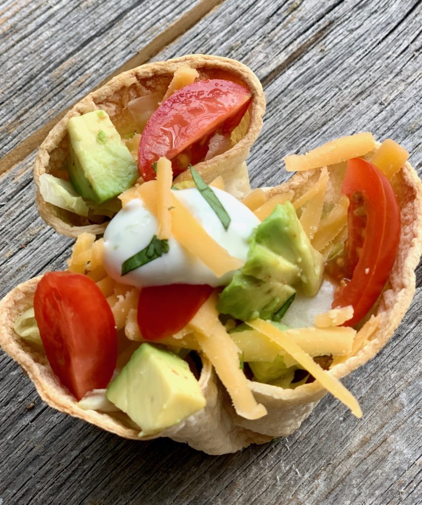 Close up mini taco cup