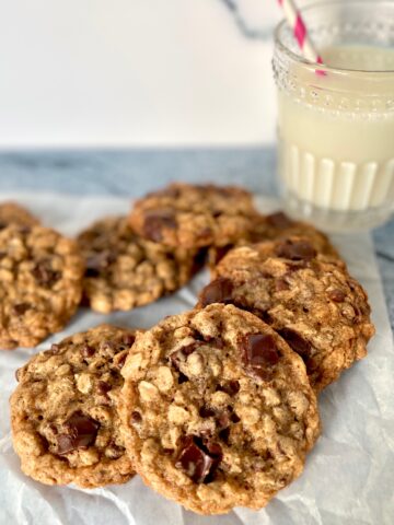 oatmeal cookies and milk