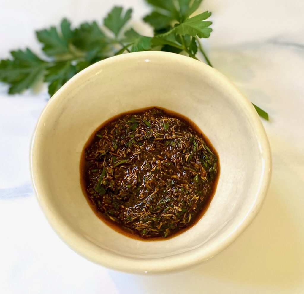 poultry paste rub in a white bowl