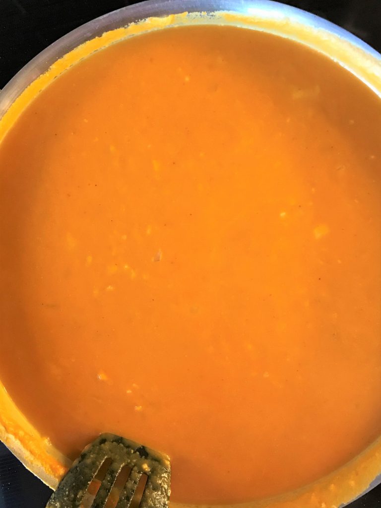 Blend Spicy Pumpkin Soup with Immersion Blender