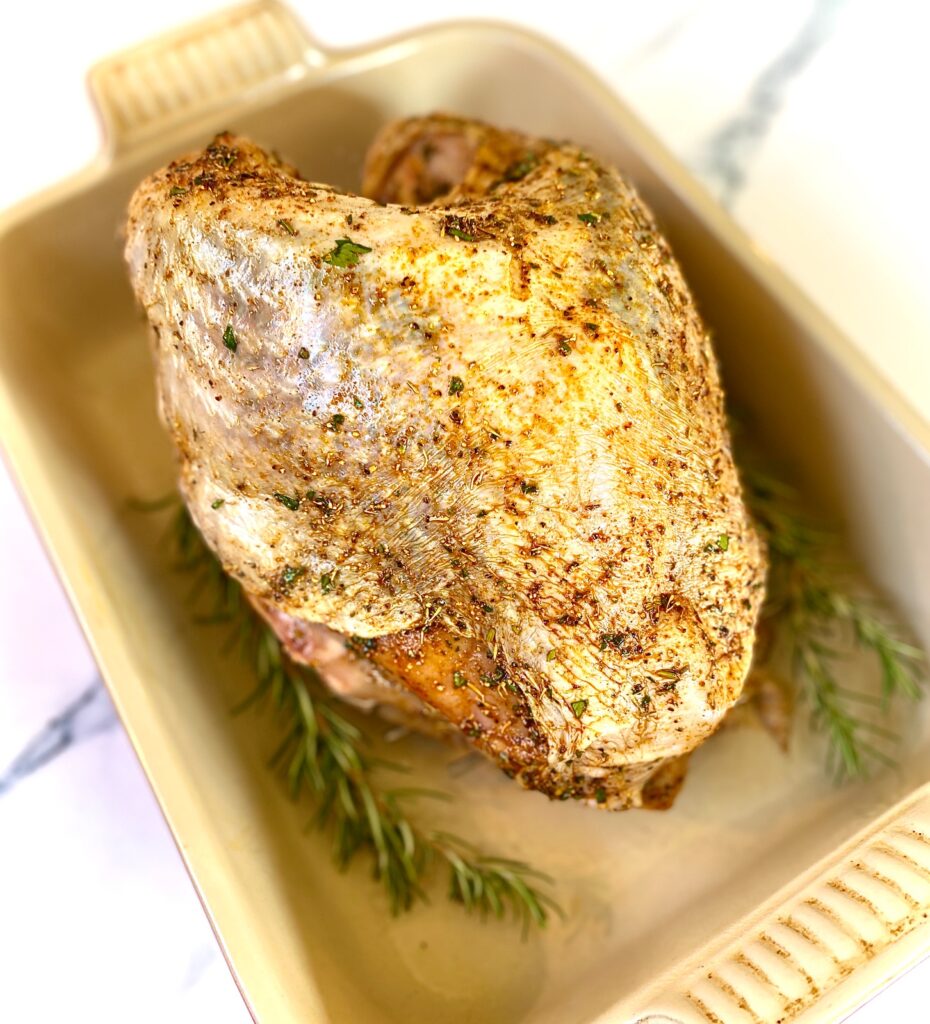 Seasoned uncooked turkey breast