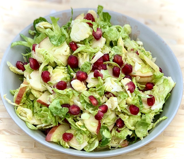 Brussel Sprout, Apple, and Pomegranate Salad