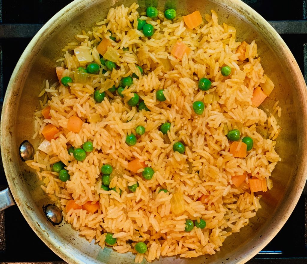 Spanish Rice with Peas and Carrots