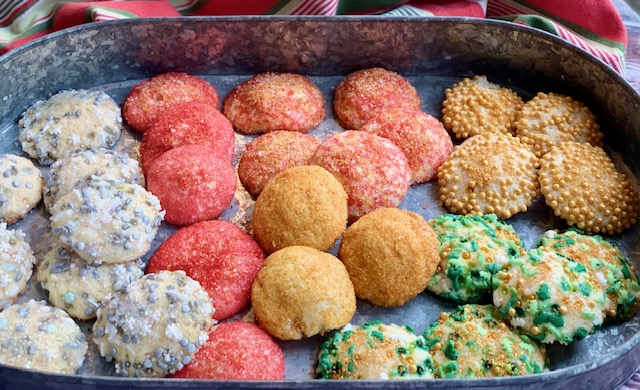 Sugar cookies on tray